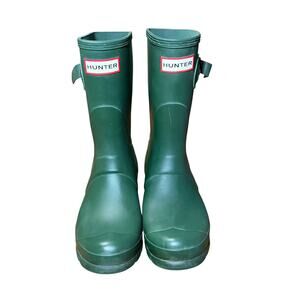 Green Short Hunter Boots Size 7